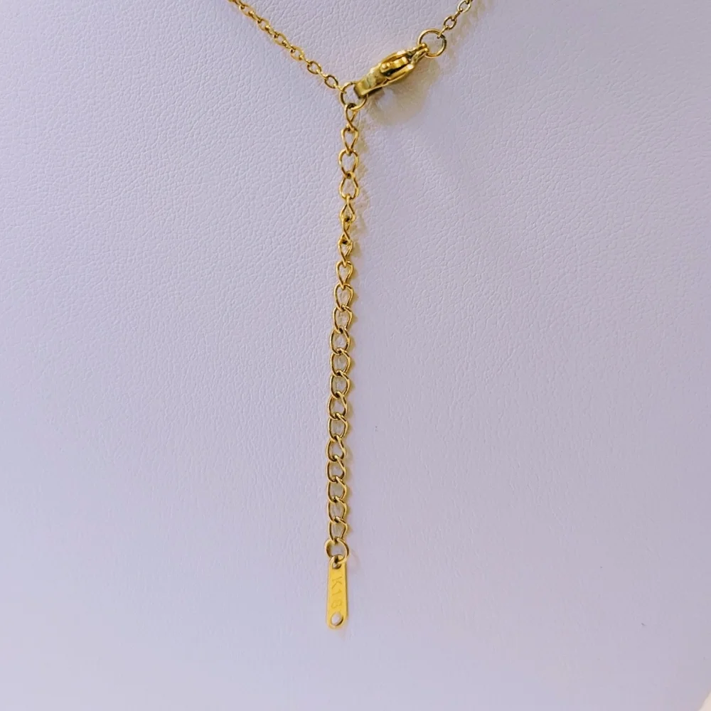 NWOT Gold & Diamond "H" Fashion Necklace - Picture 5 of 8